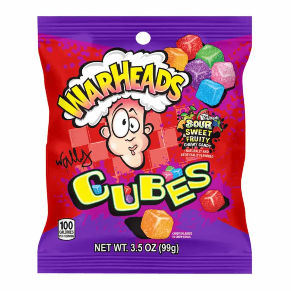 12x Warheads Chewy Cubes Bag 99g