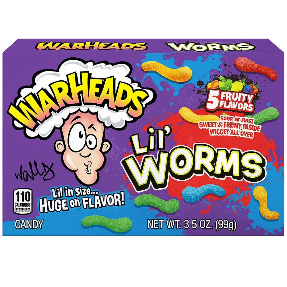 12x Warheads Lil Worms Theatre Box 99g
